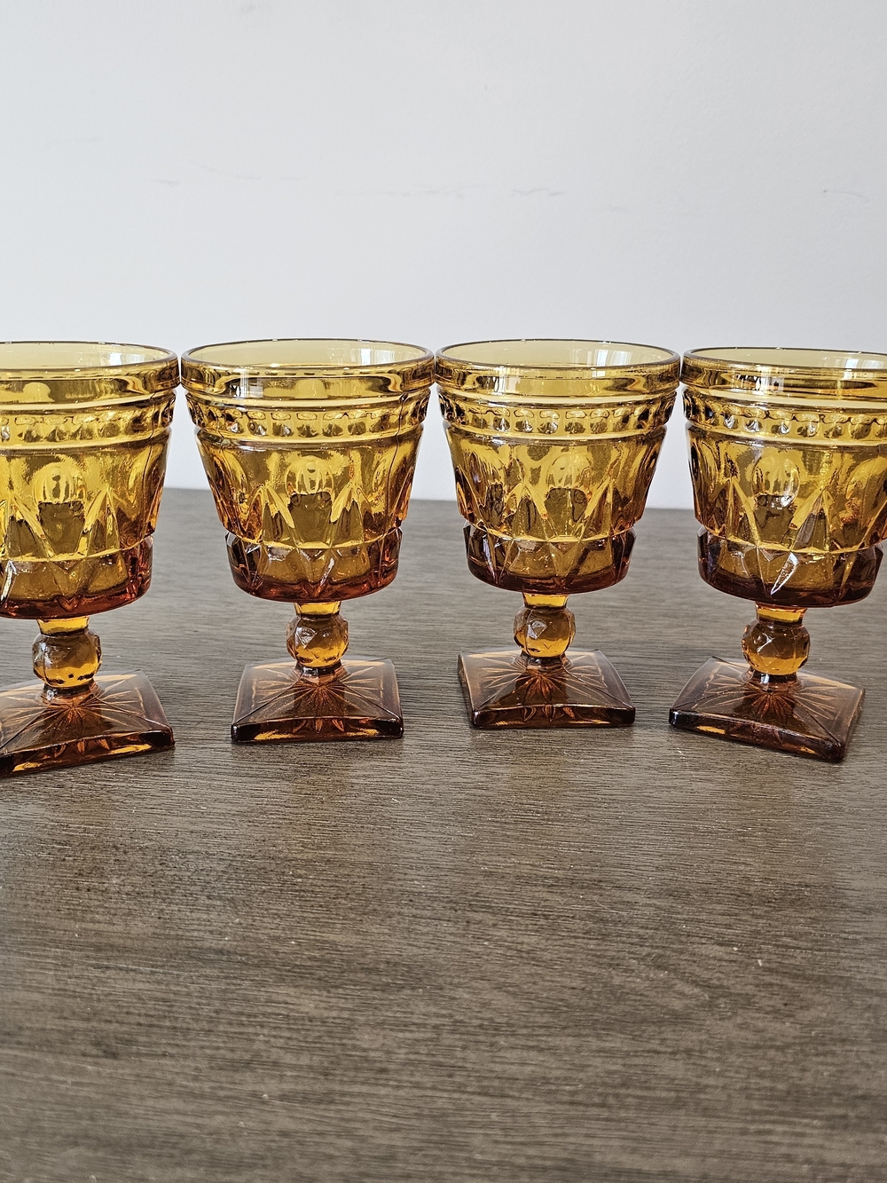 Indiana Glass Company Park Lane Amber Goblets